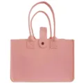 Reusable pink felt tote bag for travel and home organization with snap closure - Pink