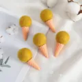 Handmade yellow wool felt ice cream cone accessories for Christmas DIY crafts and decor - Yellow Cone / Yellow