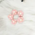 Vijf handgemaakte roze vilten bloemen voor doe-het-zelf haaraccessoires en broches - 5 Stuks / Roze