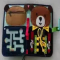 Toddler felt busy board with bear design for sensory learning and fine motor skills - Bear Style