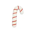 Handmade wool felt candy cane Christmas tree ornament with red and white stripes - White
