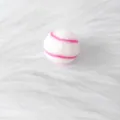 Handgemaakte witte wollen viltbal met roze strepen voor DIY kerstknutselen - Wit Roze Gestreepte Stijl (05)