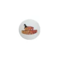 Round white felt Halloween coaster featuring Happy Halloween text and witch hat design - Alphabet