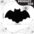 Size detail of black bat-shaped felt placemat for Halloween party table decoration - Bat Place Mat Large / 43cmx25cm
