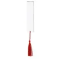 Marcapáginas de sublimación blanco con borla roja para proyectos de artesanía DIY - Paquete de 10 / Blanco