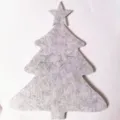 Christmas tree shaped grey felt cutlery holder for festive holiday table decoration - Heart / Gray
