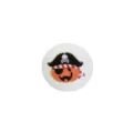 Dessous de verre rond en feutre blanc pour Halloween avec motif citrouille pirate - Personnage de Pirate Gris