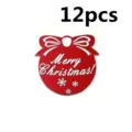 Set of 12 circular sublimation felt coasters with Merry Christmas design, 3.15 inch - Christmas Lettering Style / 12-Piece Set / Red