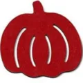 Posavasos de fieltro rojo con forma de calabaza para decoración de mesa de otoño. - Calabaza / Burdeos