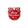 Round red felt Christmas coaster with a white bow and Merry Christmas text for DIY use - Christmas Lettering Style / Red