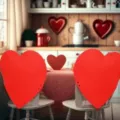 Red heart-shaped felt chair back covers for Valentine's Day party decorations. - Large Heart / 2 Pcs/Set