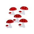 Five piece set of cute red and white felt mushroom craft accessories for DIY decor - Mushroom / 5 Pieces