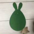 Green bunny-shaped felt cutlery holder and egg bag for festive Easter table decorations - Green Round Rabbit