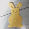 Yellow bunny-shaped felt cutlery holder and utensil pouch for Easter table decoration - Yellow Star Rabbit