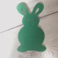 Green felt rabbit-shaped cutlery holder for Easter holiday table decoration - Green Star Rabbit