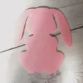Pink felt bunny-shaped cutlery holder for festive Easter table decoration - Flower Bunny Style / Pink