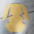 Yellow rabbit shaped felt cutlery holder for Easter dining table decoration variant - Flower Bunny Style / Yellow