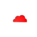 Red cloud-shaped felt placemat for Christmas table decoration and heat protection - Cloud / Regular Fit / Red