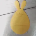 Yellow felt rabbit-shaped Easter cutlery holder for holiday table decoration set - 1 Piece / Yellow Round Rabbit