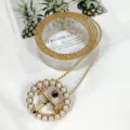 Ceinture transparente en PVC pour femme avec boucle ronde en perles et chaîne dorée chic. - Style 1 : Boucle ronde en perles et perles à bord doré