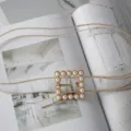 Women transparent PVC belt featuring stylish gold chain edge and elegant square pearl buckle. - Style 5: Pearl Square Buckle + Gold Edge Beads