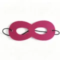 Vibrant magenta felt superhero eye mask for children with durable black elastic strap - Rose Red