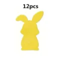 Yellow bunny shaped Easter cutlery holder bag, 12 piece set for festive table decor - Set of 12 / Yellow