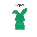 12pcs green felt bunny cutlery holder set for Easter table decoration festive dining accessory - Set of 12 / Green