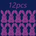 12-piece purple felt bunny Easter cutlery holders for festive party table decor. - Rabbit / Set of 12 / Purple