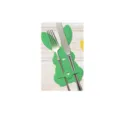 Green felt bunny-shaped Easter cutlery holder for festive holiday party table decoration - Rabbit / 1 Piece / Green