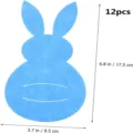 Blue felt Easter rabbit shaped cutlery bag holder 12 pieces set for holiday table decor - Round Belly Rabbit / Set of 12 / Blue