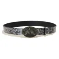 Vintage Skull Moth Buckle Embossed Leather Belt Gothic Casual Jeans Dress Belt - Style D: 3.8cm Silver Buckle + Silver Embossed Belt / 105cm