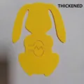 Portaposate in feltro giallo ispessito a forma di coniglio per la tavola di Pasqua - Coniglio Giallo Ispessito