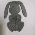 Grey felt rabbit shaped cutlery holder pocket for Easter dining table decoration set - 1 Piece / Grey Egg Rabbit