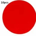 Set of 10 bright red circular felt coasters for indoor and outdoor plant trays. - 10 Pieces/Pack (10cm) / Red