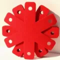 Red felt pan protectors for anti-scratch storage in kitchen drawers - 6 Pieces/Pack (1mm Thickness) / Red