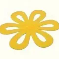 Yellow sunflower shaped felt pot and pan protector divider pad for scratch protection - 6 Pieces/Pack (1mm Thickness) / Yellow
