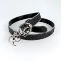 Y2K Cyberpunk Hollow Silver Buckle Belt Black Glitter Leather Waistband Accessories - 2.8cm Silver Buckle + Black Sequins and Beads Belt
