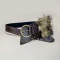 Retro y2k wasteland brown wide waist belt with punk studs and plush faux fur patch design. - Style D: 3.8cm Antique Gold Buckle Coffee Belt