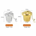 Stainless steel tea infuser with chain hook, small and large size dimension set for loose leaf tea. - L / Gold