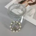 Ceinture de taille transparente en PVC pour femme boucle metal perle mode tendance - Style 3 : boucle ronde en perles et strass + perles de bordure argentées