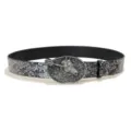 Vintage silver horse buckle floral pattern belt for women western fashion waist strap - 105cm / Style B Silver Buckle
