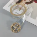 Ceinture transparente PVC femme tendance avec boucle ronde en strass et chaîne dorée élégante. - Style 4 : boucle ronde en strass + perles de bordure dorées