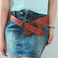 Vintage embossed wide leather belt for women, retro floral carved waist cincher belt strap. - Style C: 3.8cm Antique Gold Buckle Brown Belt