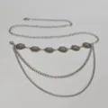 Catena da vita in metallo argentato multistrato stile boho gioiello da corpo variante. - Stile 2: 3,2 cm + catena in vita con fiocco di neve argentato
