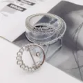 Ceinture transparente en PVC pour femme avec boucle ronde perle et bords métalliques chic. - Style 2 : boucle ronde en perles + perles de bordure argentées