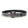 Retro punk skull buckle belt Y2K street style decorative waist belt for women and men - Style H: 3.8cm Red Eye Buckle & Silver Embossed Belt
