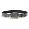 Vintage punk style leather belt with unique silver spade poker cards buckle for men and women - Style A Silver Buckle / 105cm