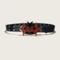 Punk style black red star buckle belt women y2k fashion leather waist belt jeans skirt - Style A: 3.8cm Star Buckle + Star Hole Black Belt