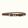 Brown suede women belt with silver metal buckle and tip chic casual accessory for dresses - 1.8cm Polished Silver Buckle / Caramel color
